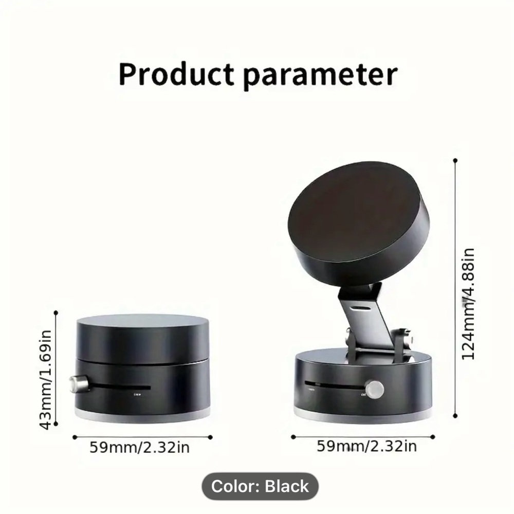 Black Suction Cup Magnetic Phone Holder - Picture 2 of 3